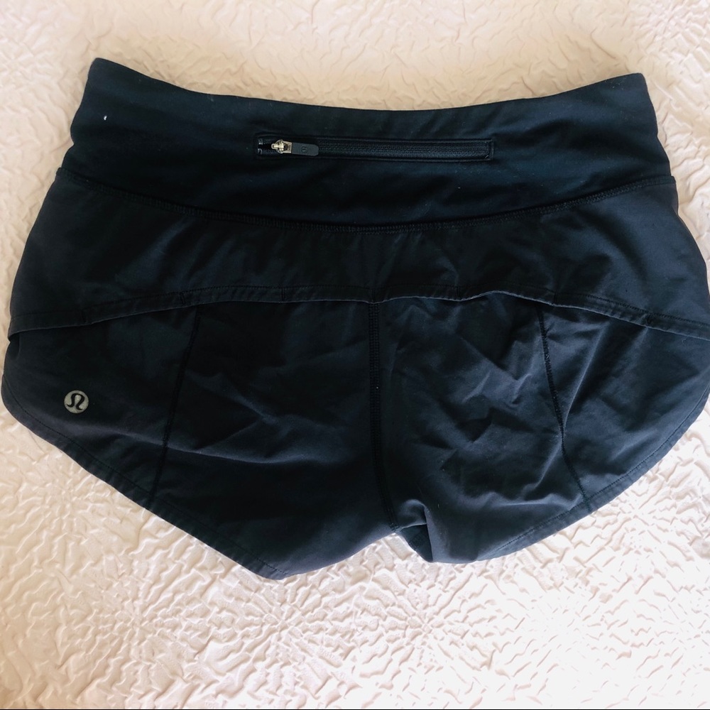 Black lululemon speed up short. Size 2